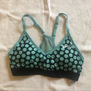 Nike NWOT sports bra blue dots size XS